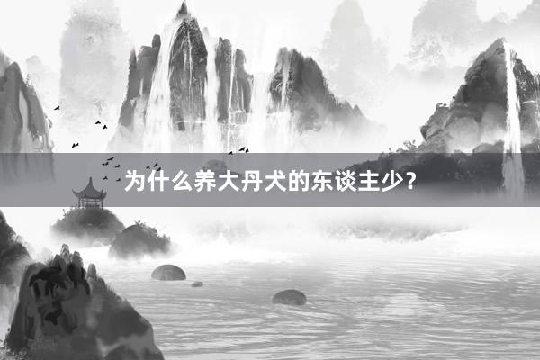 为什么养大丹犬的东谈主少？